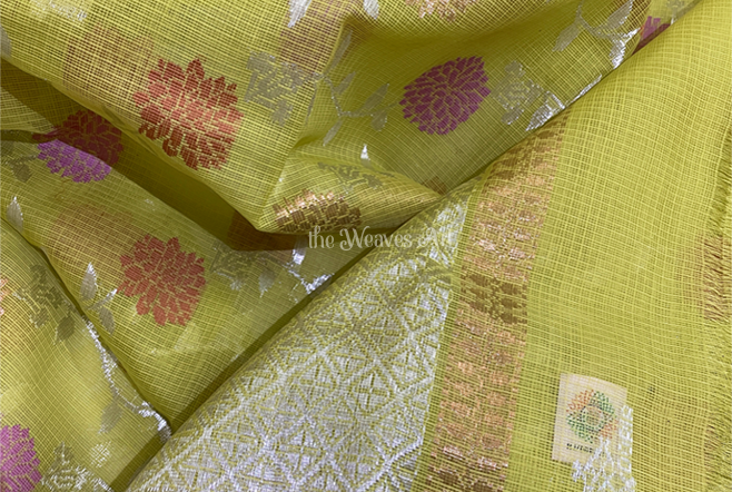 Pure Zari Kota Doria Sarees