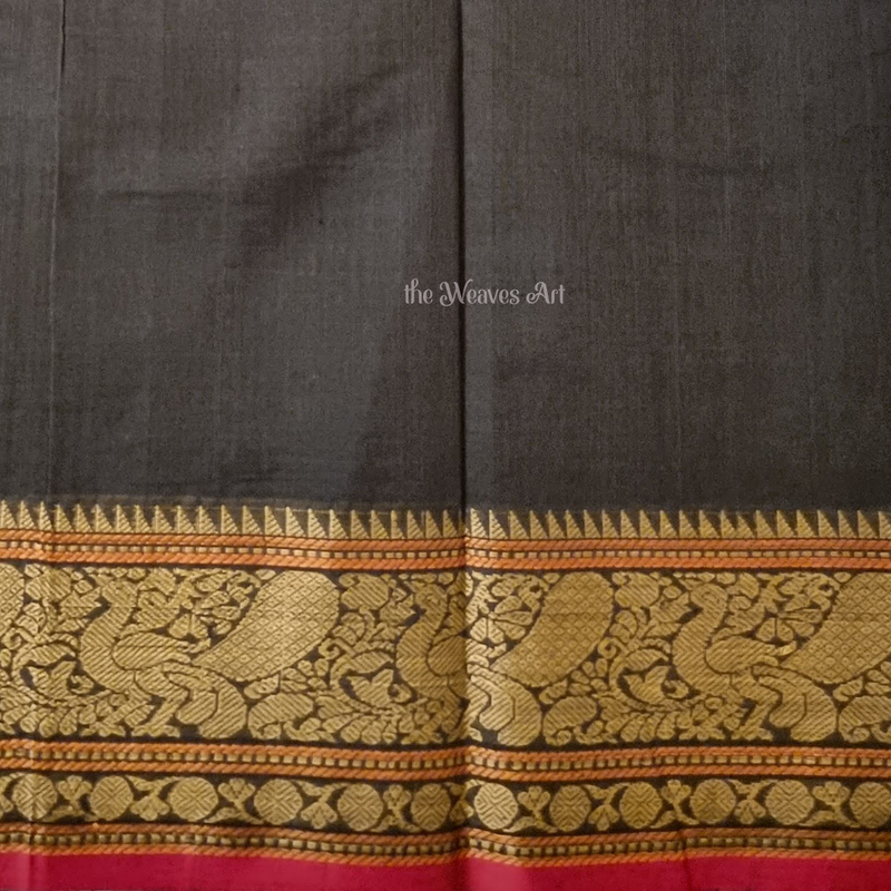 Black Kanchi Cotton Saree