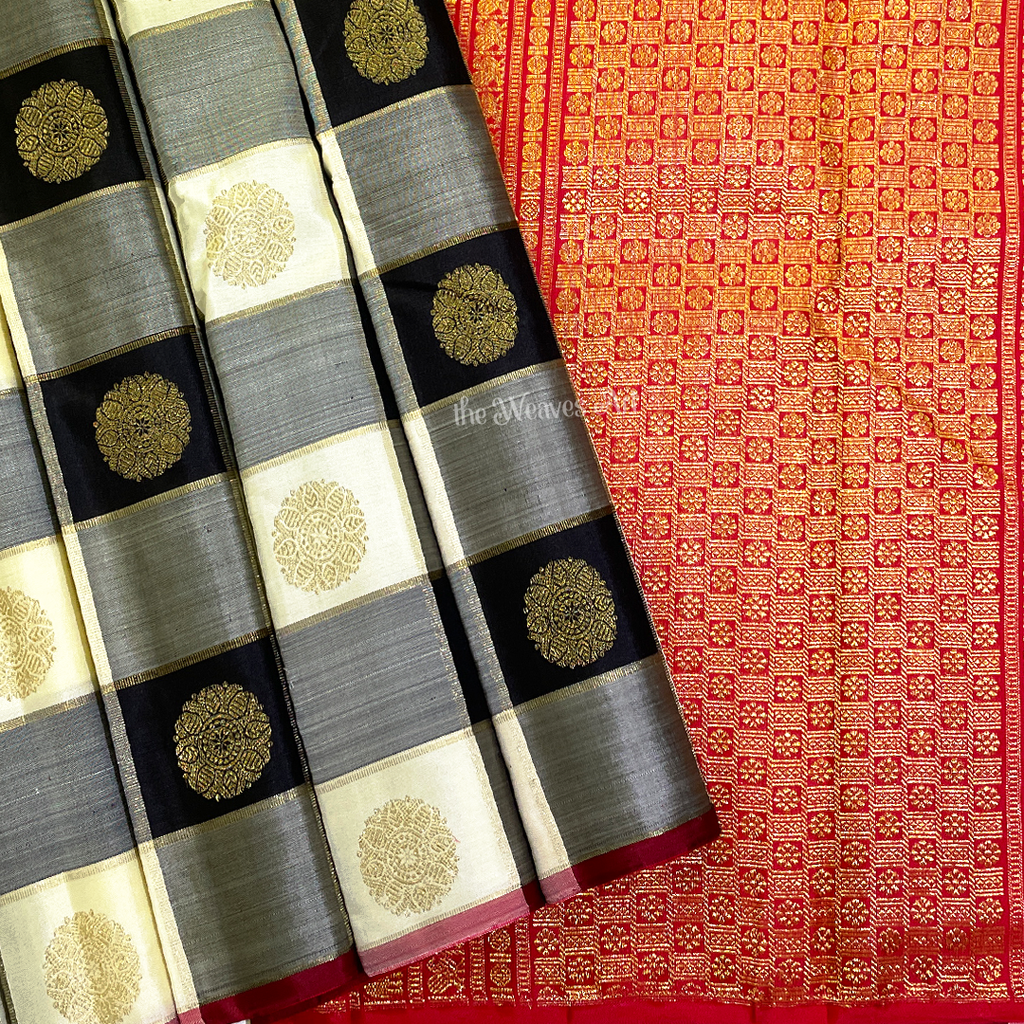 Borderless Palum Pazhamum Checks Saree