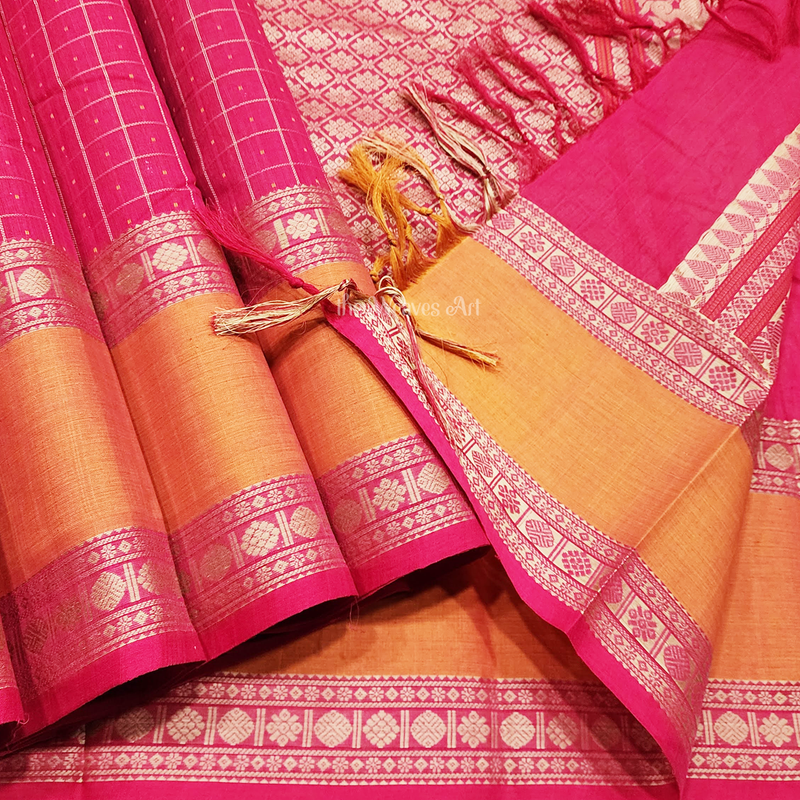 Checks Kanchi Cotton Saree