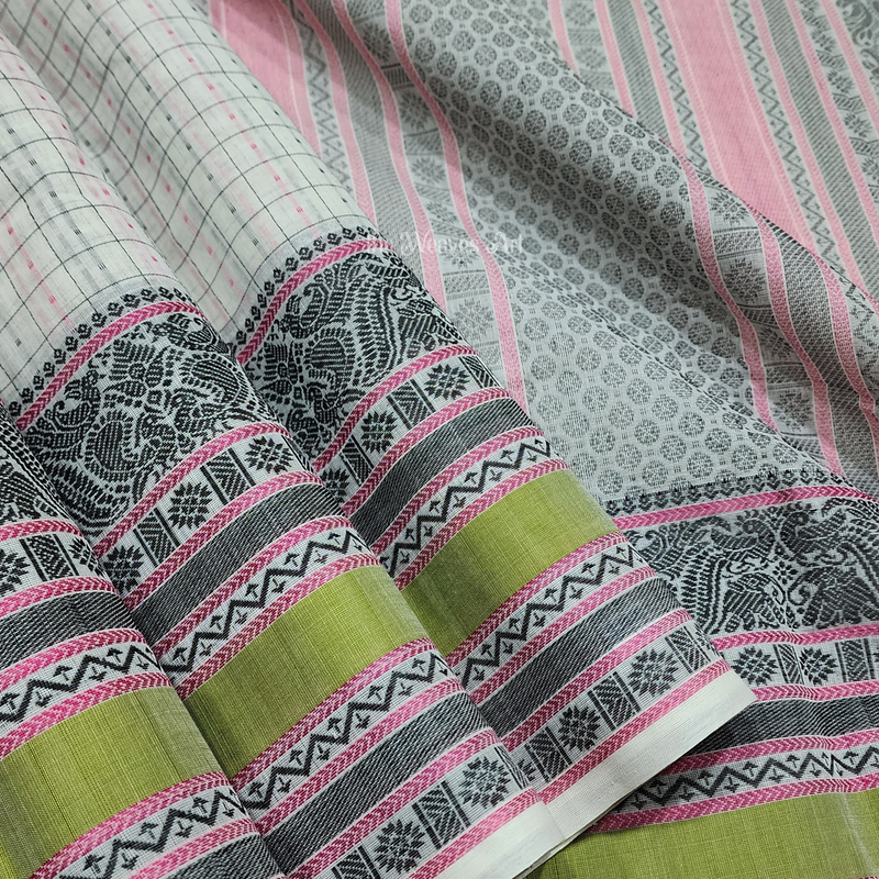 Checks kanchi Cotton Saree