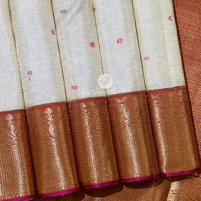 Cream Color Kanjivaram Saree