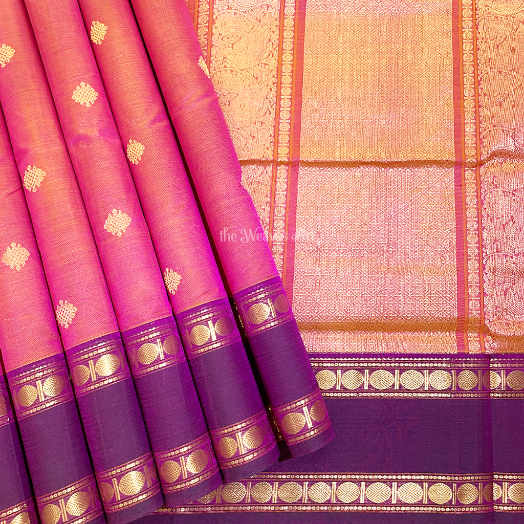 Double Color Kanchi Silk Cotton Saree