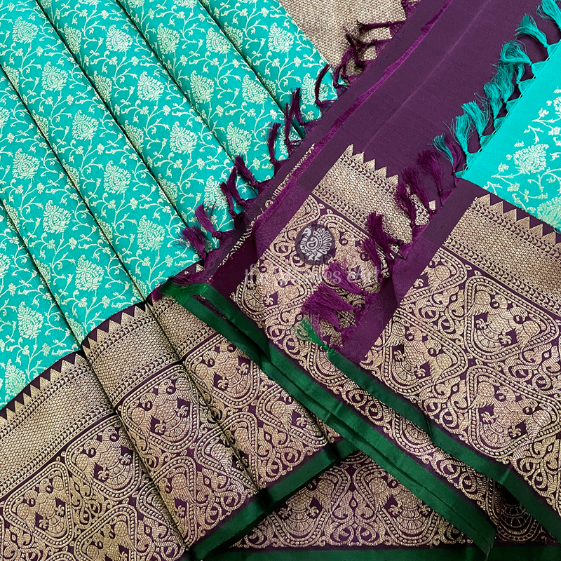 Floral Jaal Kanchipuram saree