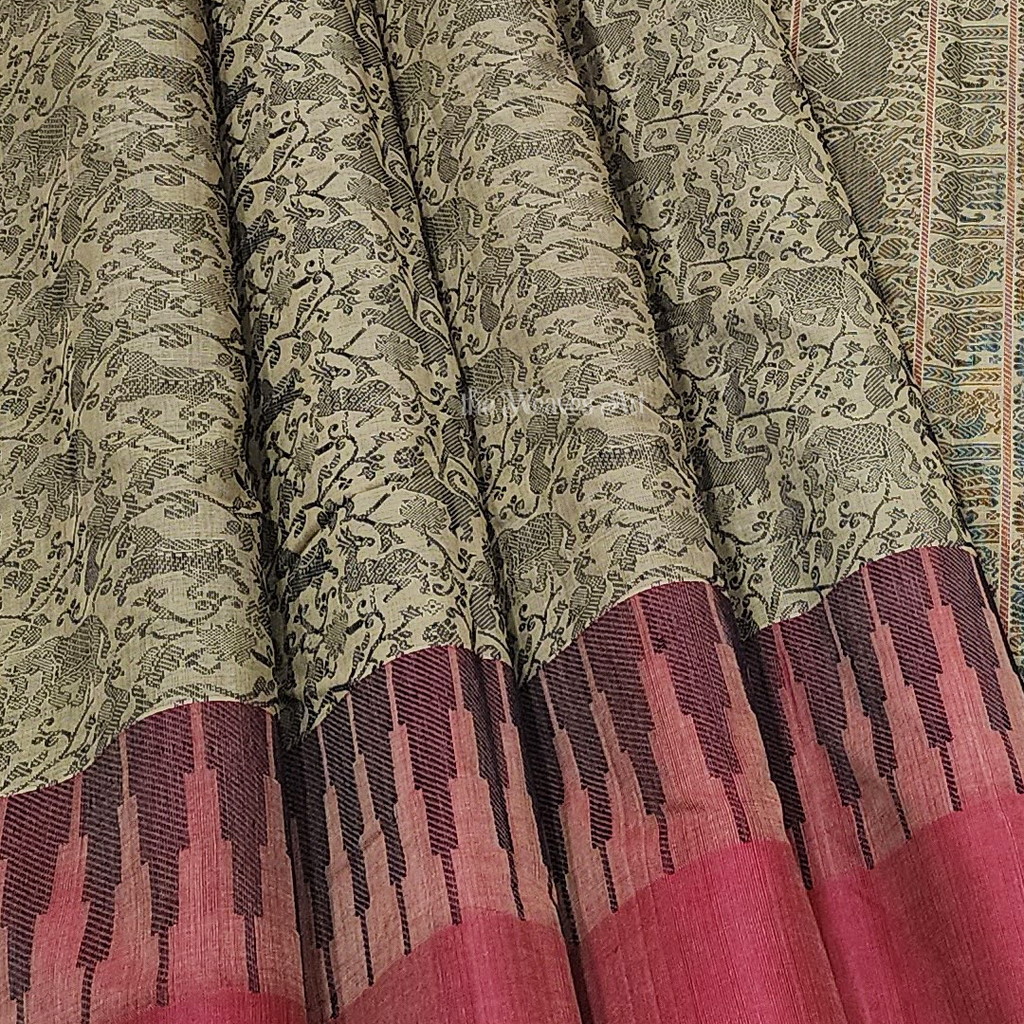 Handloom Kanchi Cotton VanaSingaram Saree