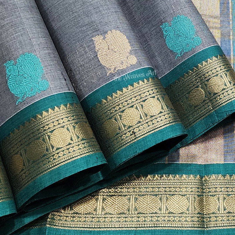 Kanchi Cotton Small Border Saree with Zari