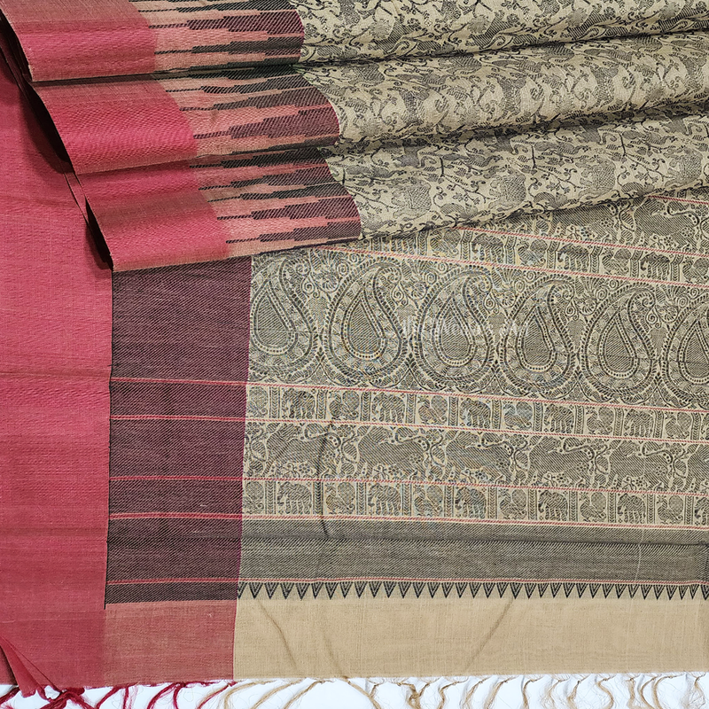 Kanchi Cotton Vana Singaram Saree