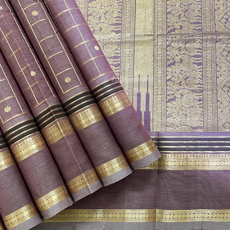 Kanchi Silk Cotton Checks Sarees