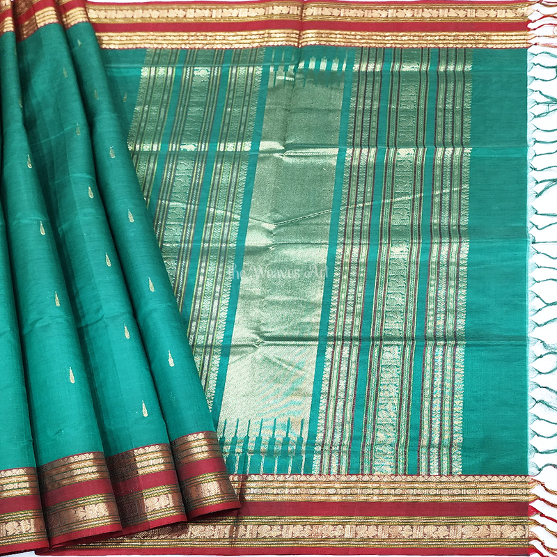 Kanchi Silk Cotton Saree Thilagam-Buttas