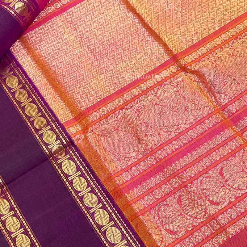 Kanchi Silk Cotton Saree with Zari Pallu