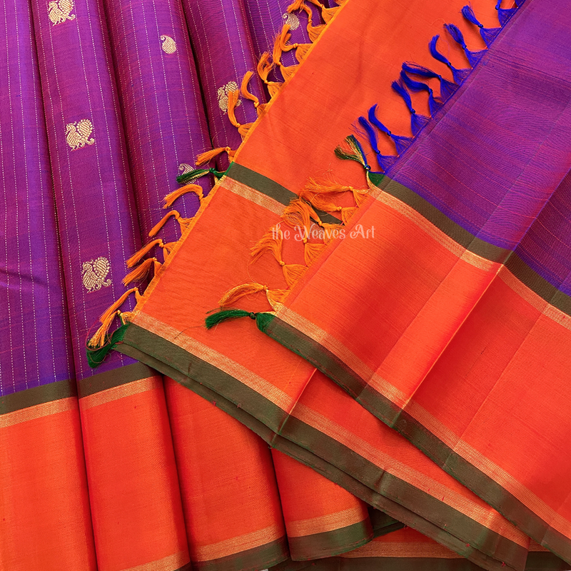 Needle Stripes Kanjivaram Sarees