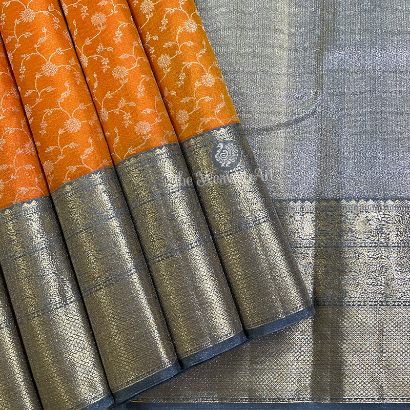 Orange Kanchi Pattu Saree