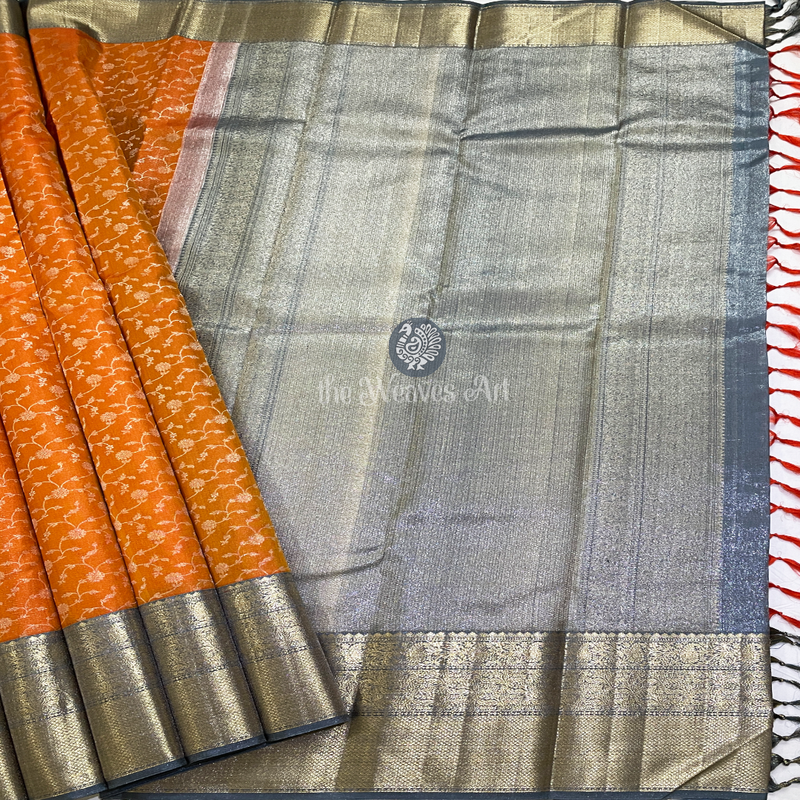 Orange Kanjivaram Saree