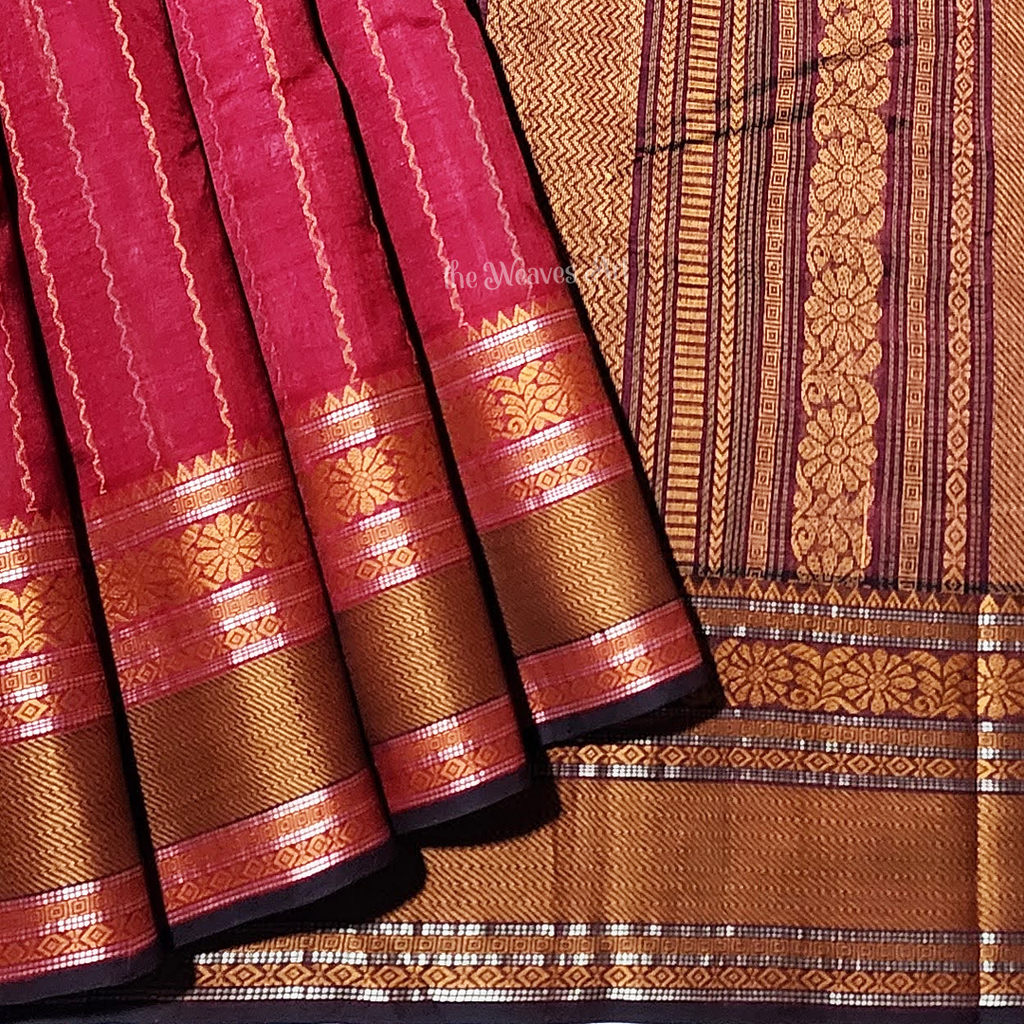 Red Kanchi Silk Cotton Saree