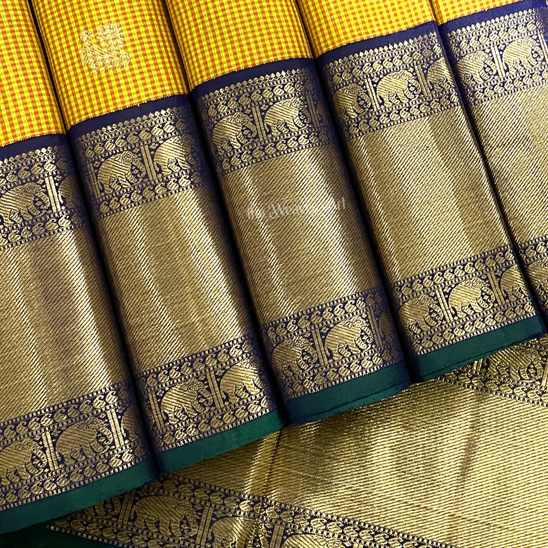 Small Check Kanchi Pattu Sarees