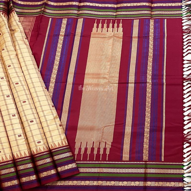 Thread Work Kanchipuram Silk Sarees