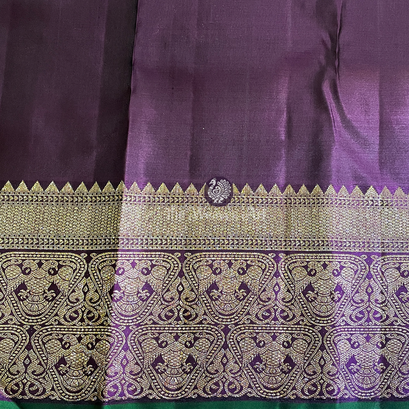 Violet Kanchipuram Pattu Saree